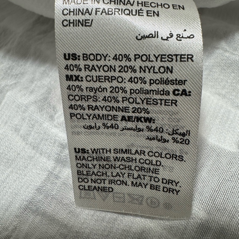 Chico’s Traveler’s Sheer Textured Geometric Button Up Shirt XL (Chico’s 3) White - Picture 7 of 8